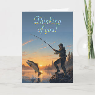 Tarjeta de saludos personalizada para pescador