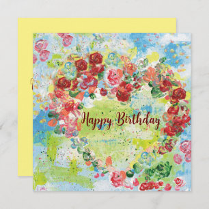 Tarjeta de saludos plana Love Heart