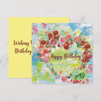 Tarjeta de saludos plana Love Heart