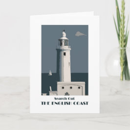 Tarjeta de saludos retro al estilo de la costa ing