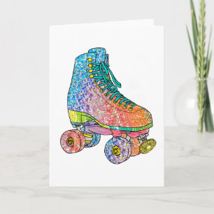 Tarjeta de saludos Roller Skate Floral Dandelion