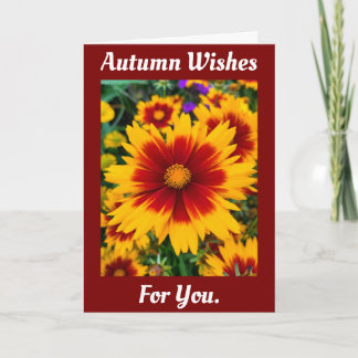 Tarjeta de salutación de deseos de otoño