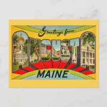 Tarjeta de salutación Retro Augusta ME