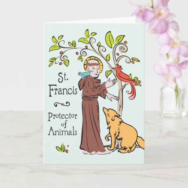 Tarjeta de San Francisco, Protector de Animales pa (Orquídea)