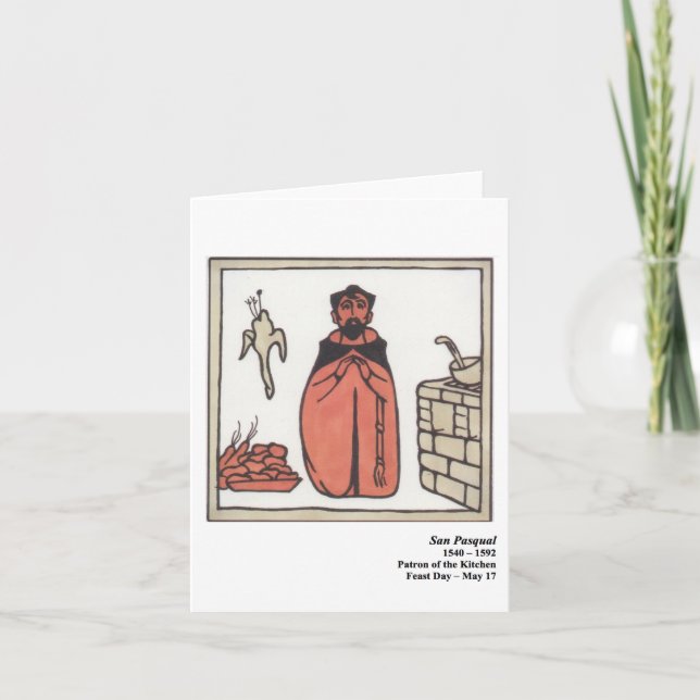 Tarjeta de San Pasqual Santo (Anverso)