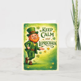 Tarjeta de San Patricí de Mantén la Calma y Duende