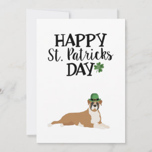 Tarjeta de San Patricio 5 x 7 Boxer Dog