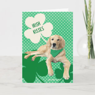 Tarjeta de San Patricio Besos Irlandeses Dorados