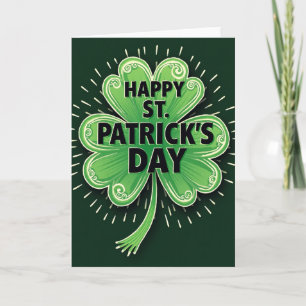 Tarjeta de San Patricio con patrón de trébol verde