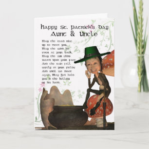 Tarjeta de San Patricio con Tía y Uncl de Leprecha