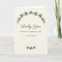 Tarjeta de San Patricio de Acuarela Lucky You