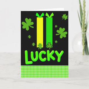 Tarjeta de San Patricio de Shamrocks Afortunados