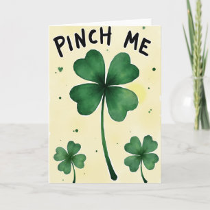 Tarjeta de San Patricio de Trébol Pellízcame