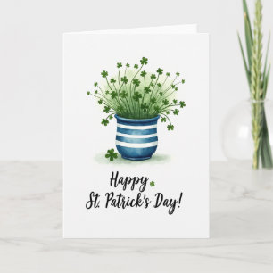 Tarjeta de San Patricio de Tréboles de Maceta Raya