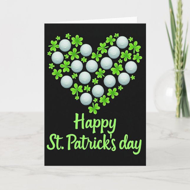 Tarjeta de San Patricio Golf Shamrock (Anverso)
