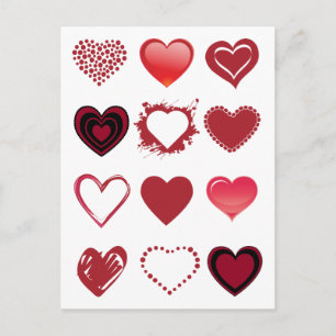 Tarjeta de San Valentín 3x4 Heart Grid
