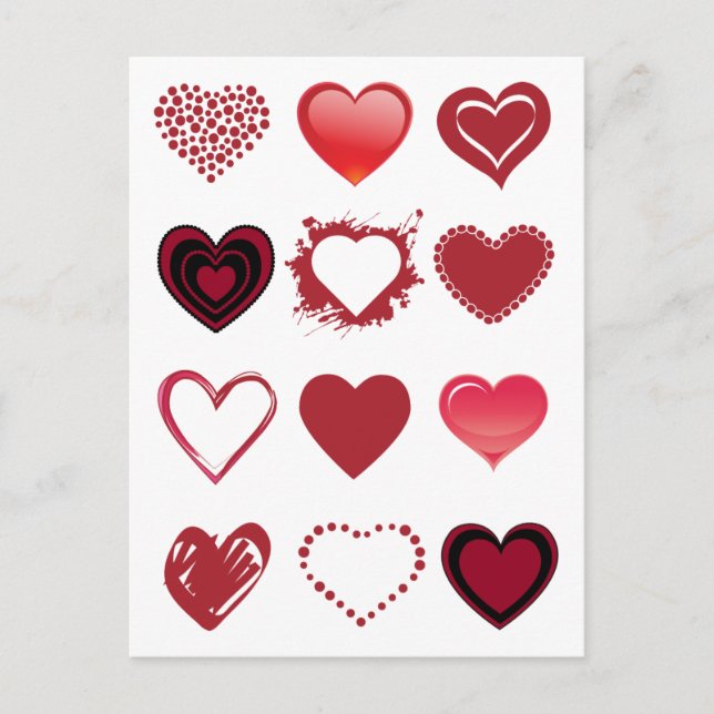 Tarjeta de San Valentín 3x4 Heart Grid (Anverso)