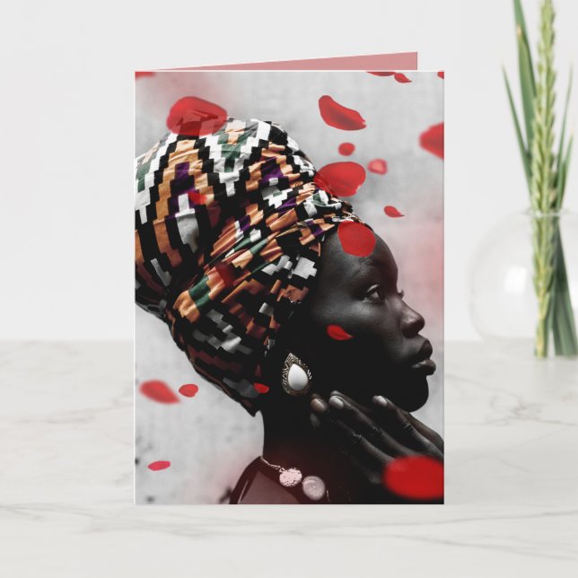 Tarjeta de San Valentín afrocéntrica Símbolo de Ad (Anverso)