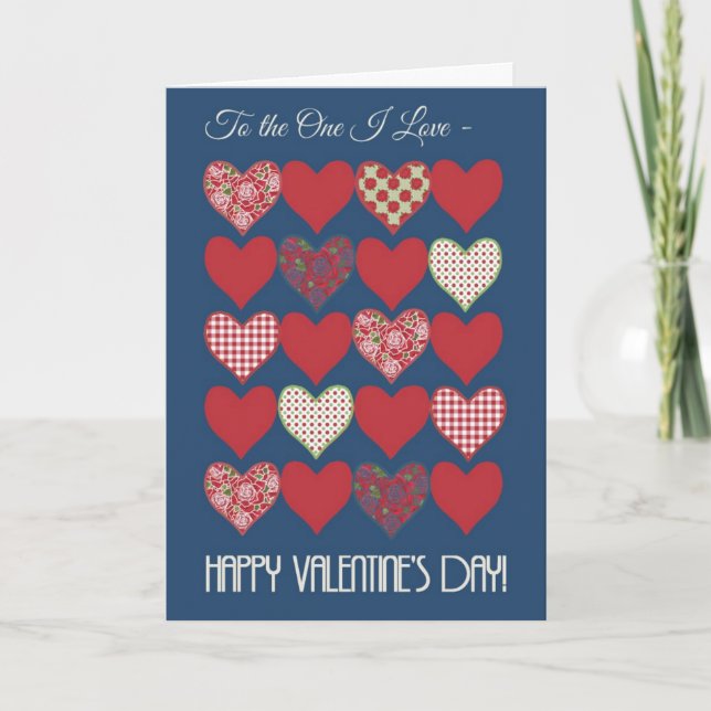 Tarjeta de San Valentín 'al que amo' corazones, Ro (Anverso)