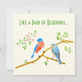 Tarjeta de San Valentín amarillo Bluebirds