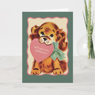 Tarjeta de San Valentín antigua de cachorro – Te q
