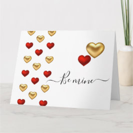 Tarjeta de San Valentín blanca de corazones rojos