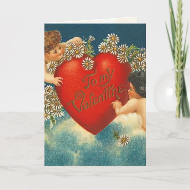 Tarjeta de San Valentín Cherub de Victoria (Anverso)
