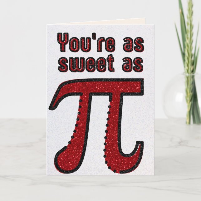 Tarjeta de San Valentín con brillo y chiste matemá (Anverso)