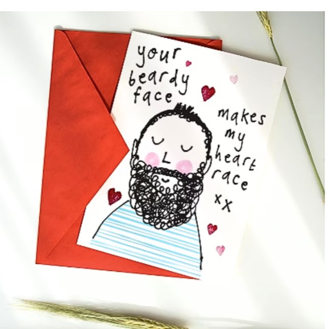 Tarjeta de San Valentín con cara de barba - Aniver (Subido por el creador)