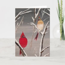 Tarjeta de San Valentín con cardenales