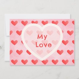 Tarjeta de San Valentín con corazón de acuarela li