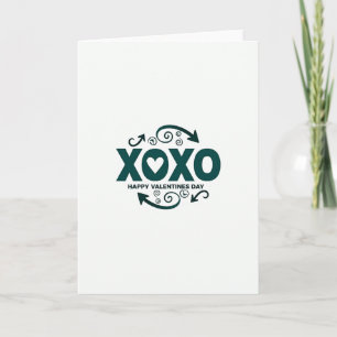 Tarjeta de San Valentín con Corazón en Verde Azula