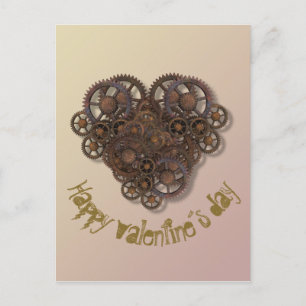Tarjeta de San Valentín con corazón steampunk