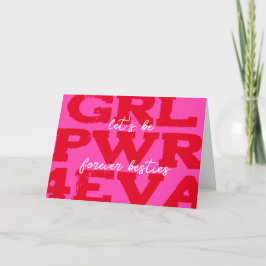 Tarjeta de San Valentín con el lema Girl Power