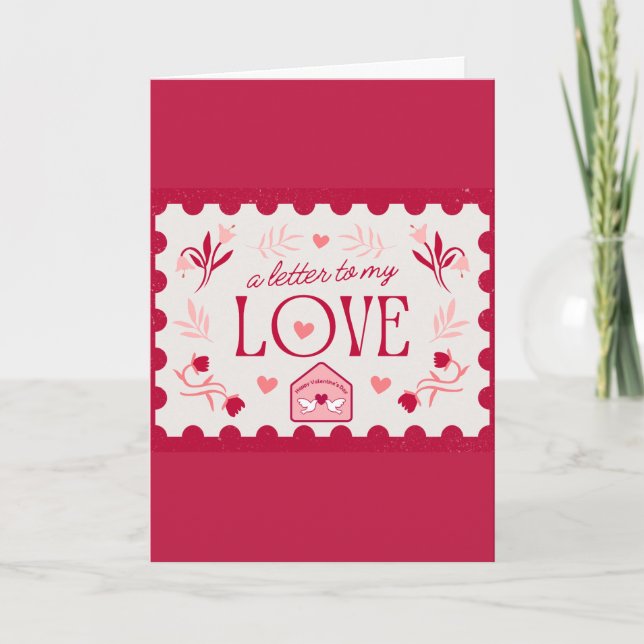 Tarjeta de San Valentín con estilo y mensaje de am (Anverso)