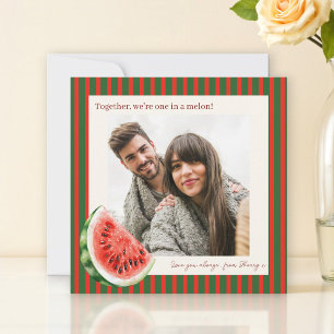 Tarjeta de San Valentín con foto de amor de sandía