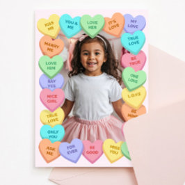 Tarjeta de San Valentín con foto del niño Candy He