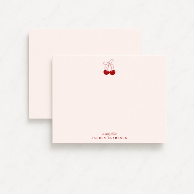 Tarjeta de San Valentín con nota de lazo de cereza (Subido por el creador)