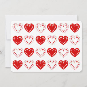Tarjeta de San Valentín con patrón de corazón rojo
