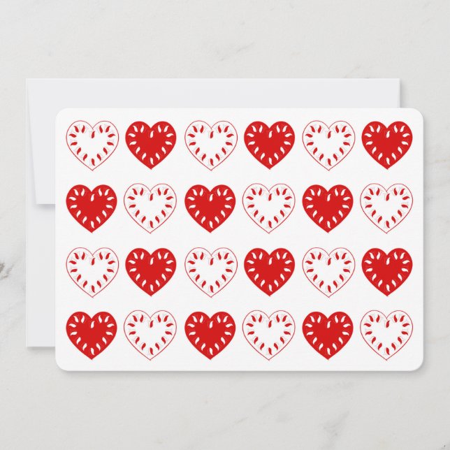 Tarjeta de San Valentín con patrón de corazón rojo (Anverso)