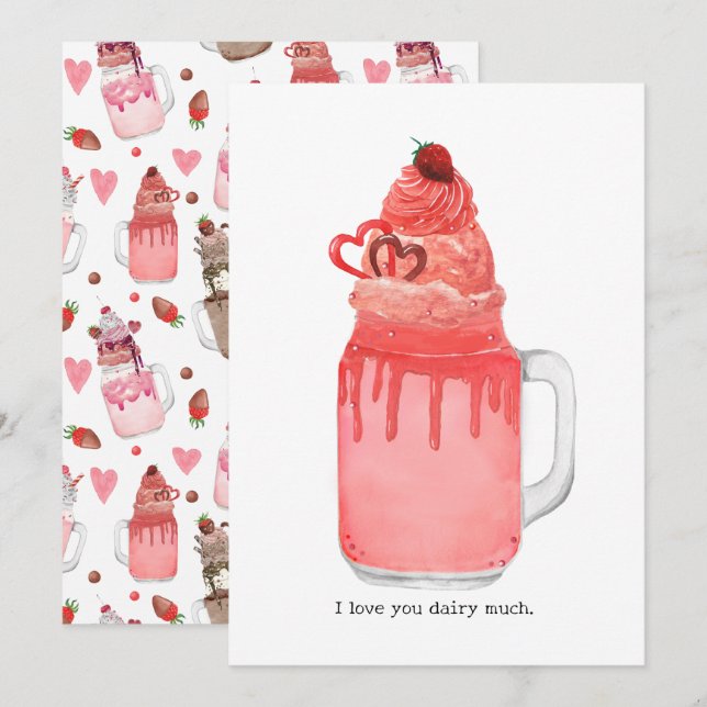 Tarjeta de San Valentín con Pun sobre Batido de Te (Anverso / Reverso)