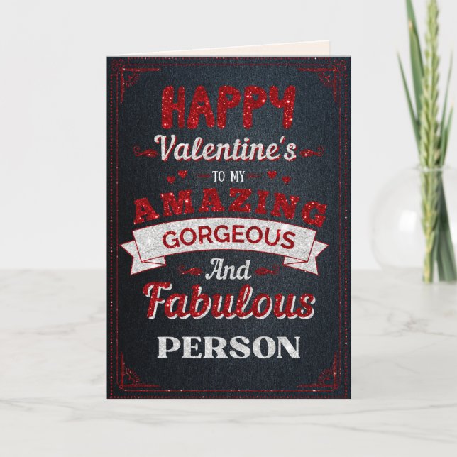 Tarjeta de San Valentín con purpurina para mi pers (Anverso)