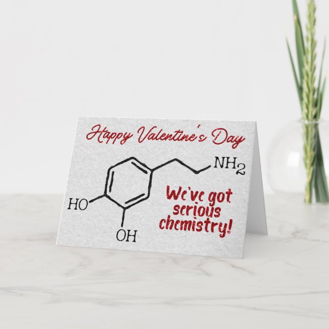Tarjeta de San Valentín con química de dopamina di (Anverso)