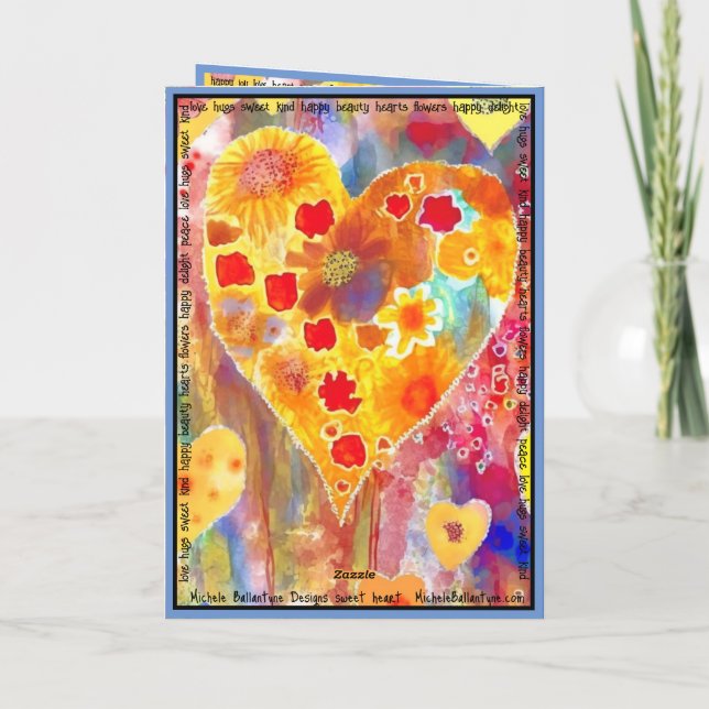 Tarjeta de San Valentín con rosa, rojo, amarillo,  (Reverso)