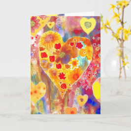 Tarjeta de San Valentín con rosa, rojo, amarillo, 