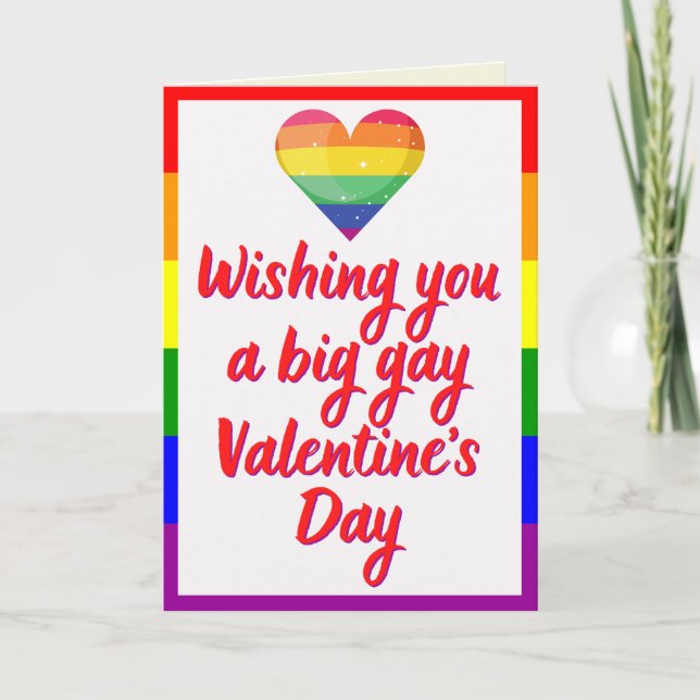 Tarjeta de San Valentín con tema del Orgullo LGBT  (Anverso)