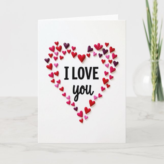 Tarjeta de San Valentín Corazón Esponjoso Te Amo (Anverso)