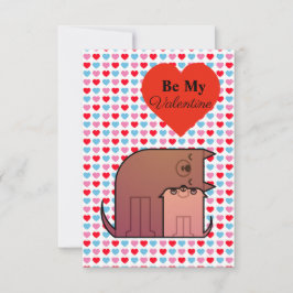 Tarjeta De San Valentín Corazón Y Pareja De Perro