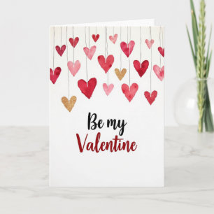 Tarjeta de San Valentín Corazones de Oro