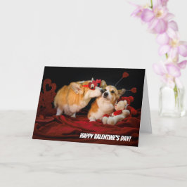 Tarjeta de San Valentín Corgi Couple